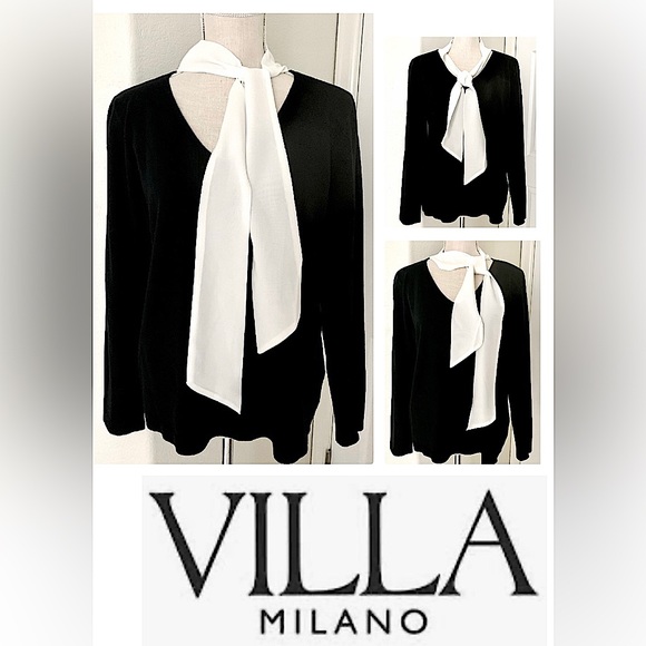 Vila Milano Sweater with Attached Sheer Scarf - Picture 7 of 14